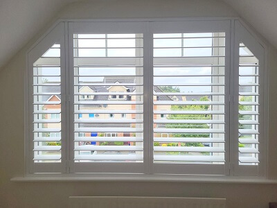Shaped Shutter fitted in an attic in Bray, Co Wicklow.
