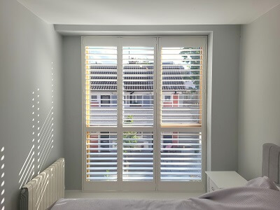 Two Large Plantation Shutters in an Apartment in Dublin 4