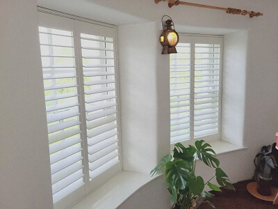 Sash windows fitted with Shutters. Window Shutters Ireland