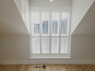 89mm Pure White shutters fitted in Portmarnock. Window Shutters in Dublin