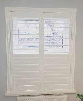 Shutters with Z-type frame fitted in Dublin 4. Plantation Blinds Dublin