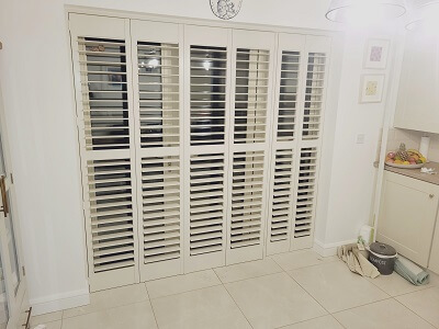 L-Frame Plantation Shutters on Patio Doors fitted in Navan, Meath