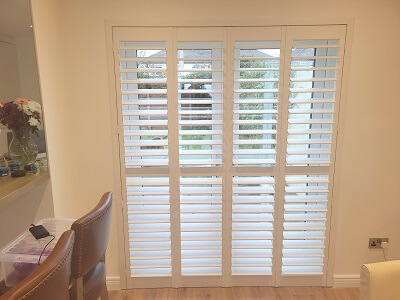 French Door Shutters fitted in Malahide. Door Shutters Dublin