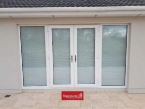 Outside view of Pleated Blinds on Doors