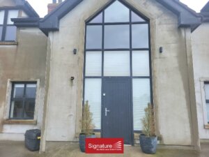 Outside view of Pleated Blinds on Doors and Windows