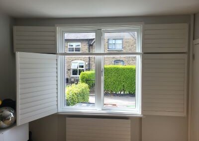 All panels open shutter soft white hidden tilt